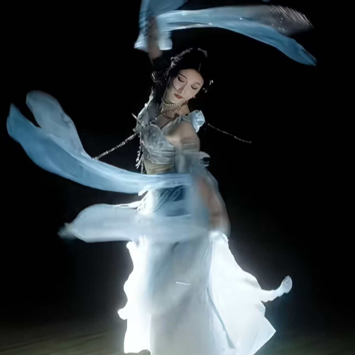 Blue Water Sleeve Dance Outfit